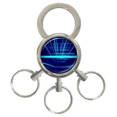 Grid Structure Blue Line 3-ring Key Chains by Mariart