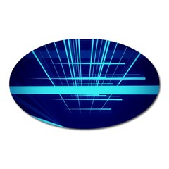 Grid Structure Blue Line Oval Magnet