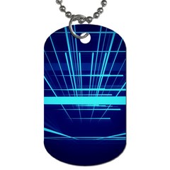 Grid Structure Blue Line Dog Tag (one Side)