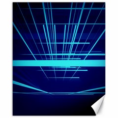 Grid Structure Blue Line Canvas 16  X 20   by Mariart