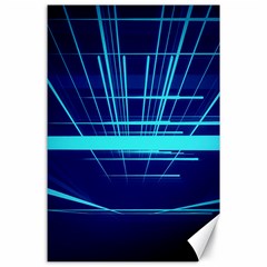 Grid Structure Blue Line Canvas 24  X 36  by Mariart