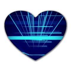 Grid Structure Blue Line Heart Mousepads by Mariart