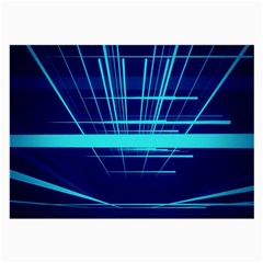 Grid Structure Blue Line Large Glasses Cloth (2-side)