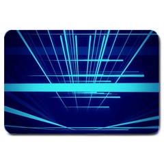 Grid Structure Blue Line Large Doormat 