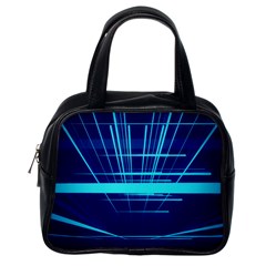 Grid Structure Blue Line Classic Handbags (one Side) by Mariart