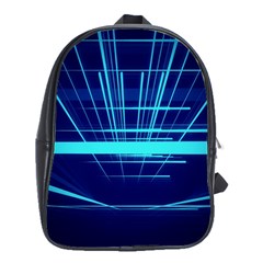 Grid Structure Blue Line School Bag (large) by Mariart