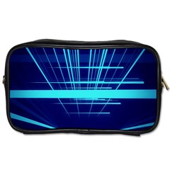 Grid Structure Blue Line Toiletries Bags by Mariart