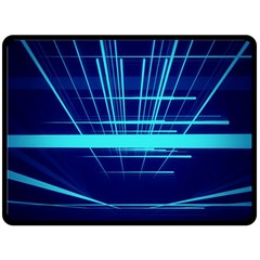 Grid Structure Blue Line Fleece Blanket (large) 