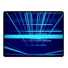 Grid Structure Blue Line Fleece Blanket (small)