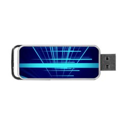 Grid Structure Blue Line Portable Usb Flash (one Side) by Mariart