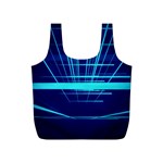 Grid Structure Blue Line Full Print Recycle Bags (S)  Front