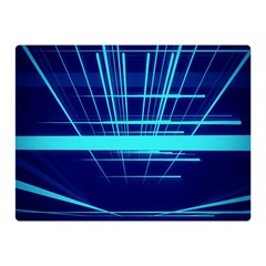 Grid Structure Blue Line Double Sided Flano Blanket (mini)  by Mariart