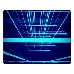 Grid Structure Blue Line Double Sided Flano Blanket (large) 