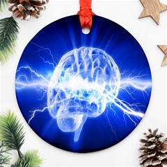 Lightning Brain Blue Ornament (round)