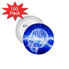 Lightning Brain Blue 1 75  Buttons (100 Pack) 