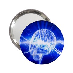 Lightning Brain Blue 2 25  Handbag Mirrors