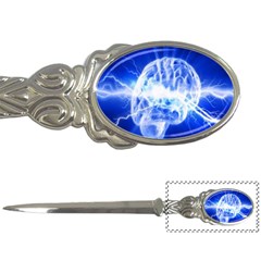 Lightning Brain Blue Letter Openers by Mariart