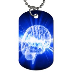 Lightning Brain Blue Dog Tag (one Side) by Mariart