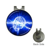 Lightning Brain Blue Hat Clips with Golf Markers Front