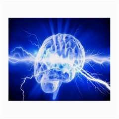 Lightning Brain Blue Small Glasses Cloth (2-side) by Mariart