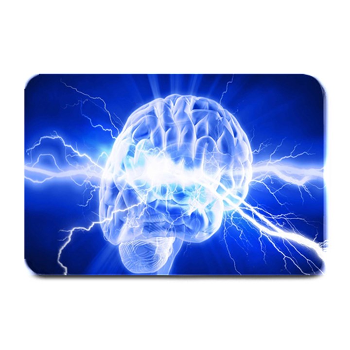 Lightning Brain Blue Plate Mats