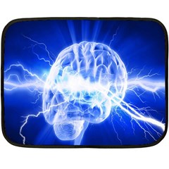 Lightning Brain Blue Double Sided Fleece Blanket (mini) 