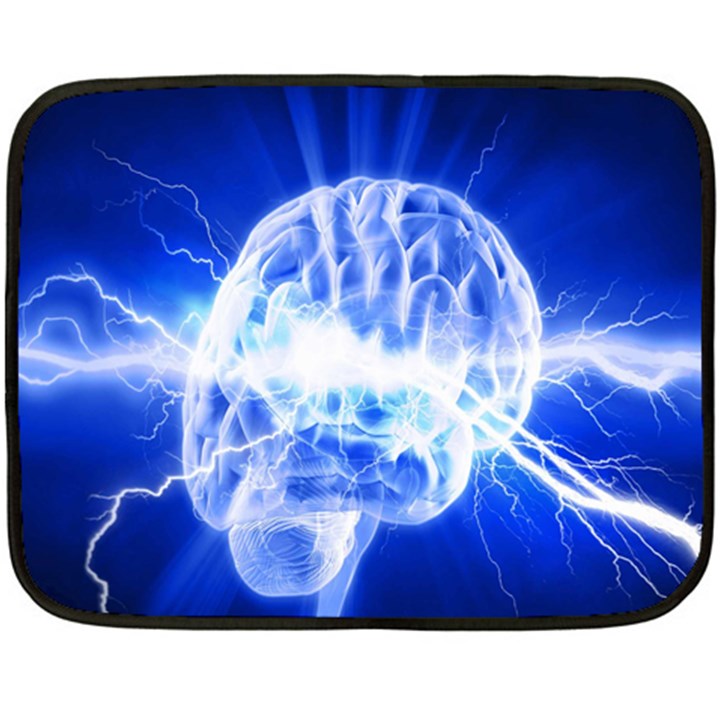 Lightning Brain Blue Double Sided Fleece Blanket (Mini) 