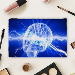 Lightning Brain Blue Cosmetic Bag (large) 