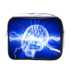 Lightning Brain Blue Mini Toiletries Bags