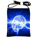 Lightning Brain Blue Shoulder Sling Bags Front