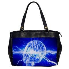 Lightning Brain Blue Office Handbags