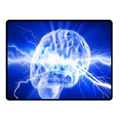 Lightning Brain Blue Fleece Blanket (small)