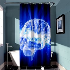 Lightning Brain Blue Shower Curtain 36  X 72  (stall) 