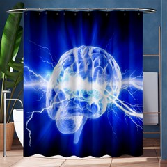 Lightning Brain Blue Shower Curtain 60  X 72  (medium) 