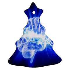 Lightning Brain Blue Christmas Tree Ornament (two Sides) by Mariart