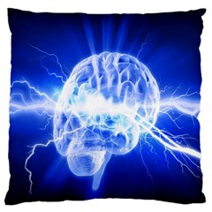 Lightning Brain Blue Large Cushion Case (two Sides) by Mariart