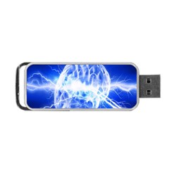 Lightning Brain Blue Portable Usb Flash (two Sides) by Mariart