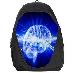 Lightning Brain Blue Backpack Bag by Mariart