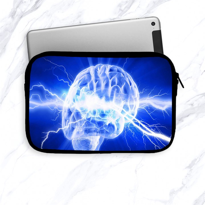 Lightning Brain Blue Apple iPad Mini Zipper Cases