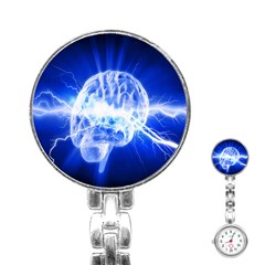 Lightning Brain Blue Stainless Steel Nurses Watch