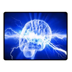 Lightning Brain Blue Double Sided Fleece Blanket (small) 