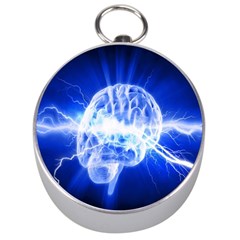 Lightning Brain Blue Silver Compasses by Mariart