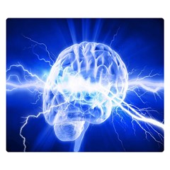 Lightning Brain Blue Double Sided Flano Blanket (small) 