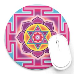 Kali Yantra Inverted Rainbow Round Mousepads by Mariart