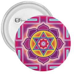 Kali Yantra Inverted Rainbow 3  Buttons