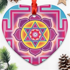 Kali Yantra Inverted Rainbow Ornament (heart)