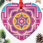 Kali Yantra Inverted Rainbow Ornament (Heart) Front