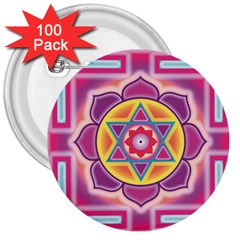 Kali Yantra Inverted Rainbow 3  Buttons (100 Pack)  by Mariart