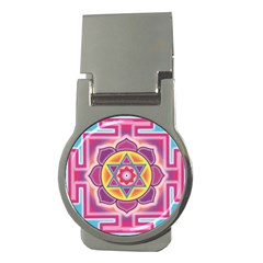 Kali Yantra Inverted Rainbow Money Clips (round)  by Mariart