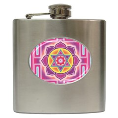 Kali Yantra Inverted Rainbow Hip Flask (6 Oz) by Mariart